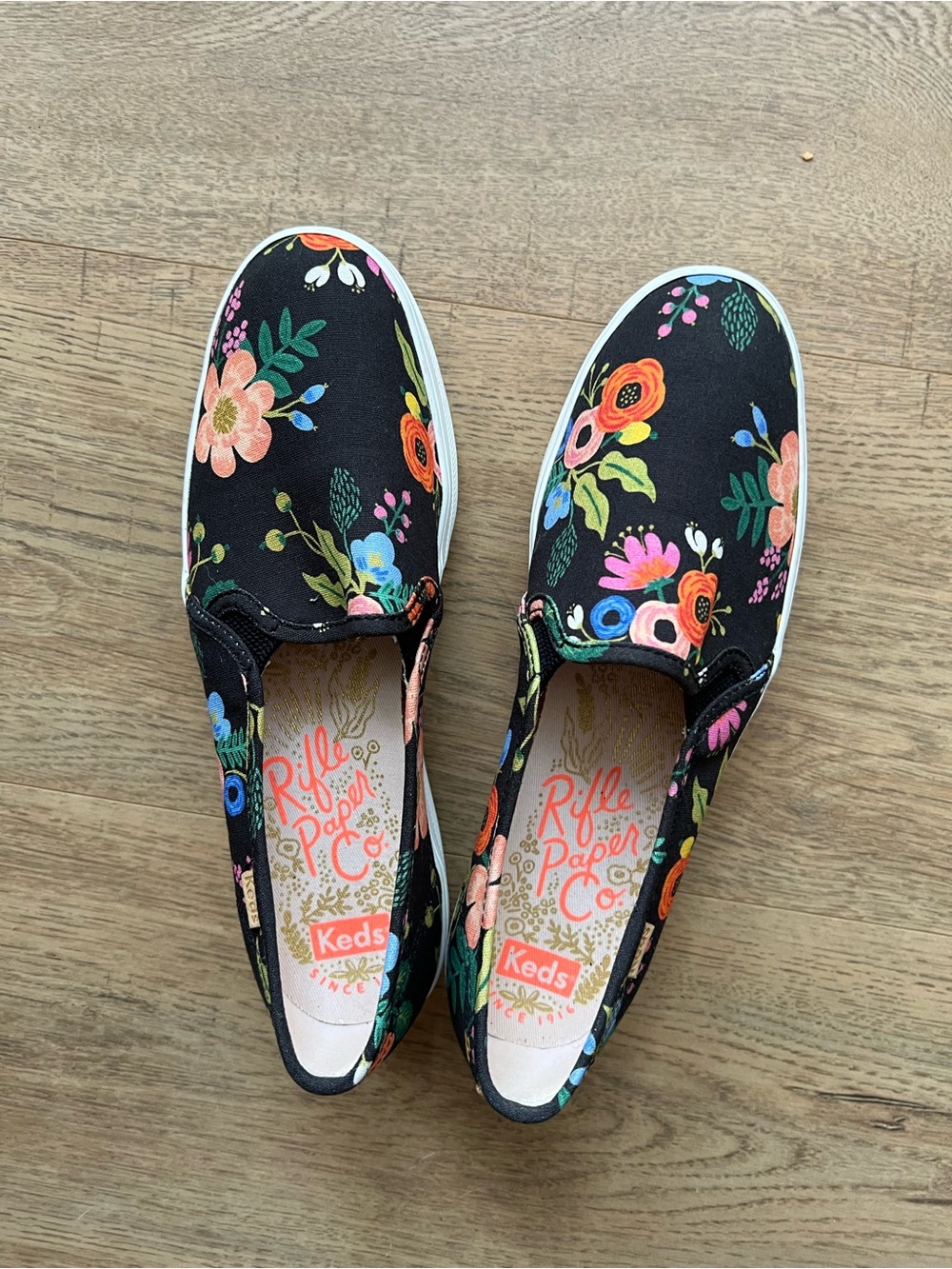 Keds x Rifle Paper and Co. platform floral slide on sneakers